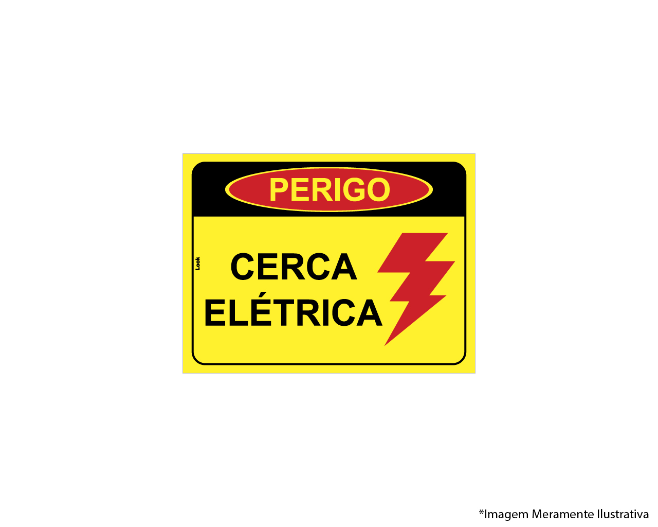 PLACA DE SINALIZAÇÃO PVC CUIDADO CERCA ELÉTRICA 15x20CM