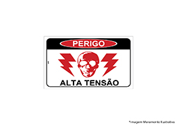 PLACA DE SINALIZAÇÃO PVC PERIGO ALTA TENSÃO 20x30CM