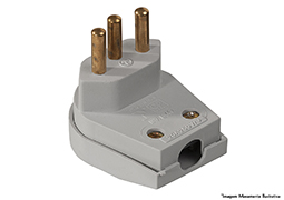 PLUG MACHO FORTE 2P+T 20A 250V CINZA