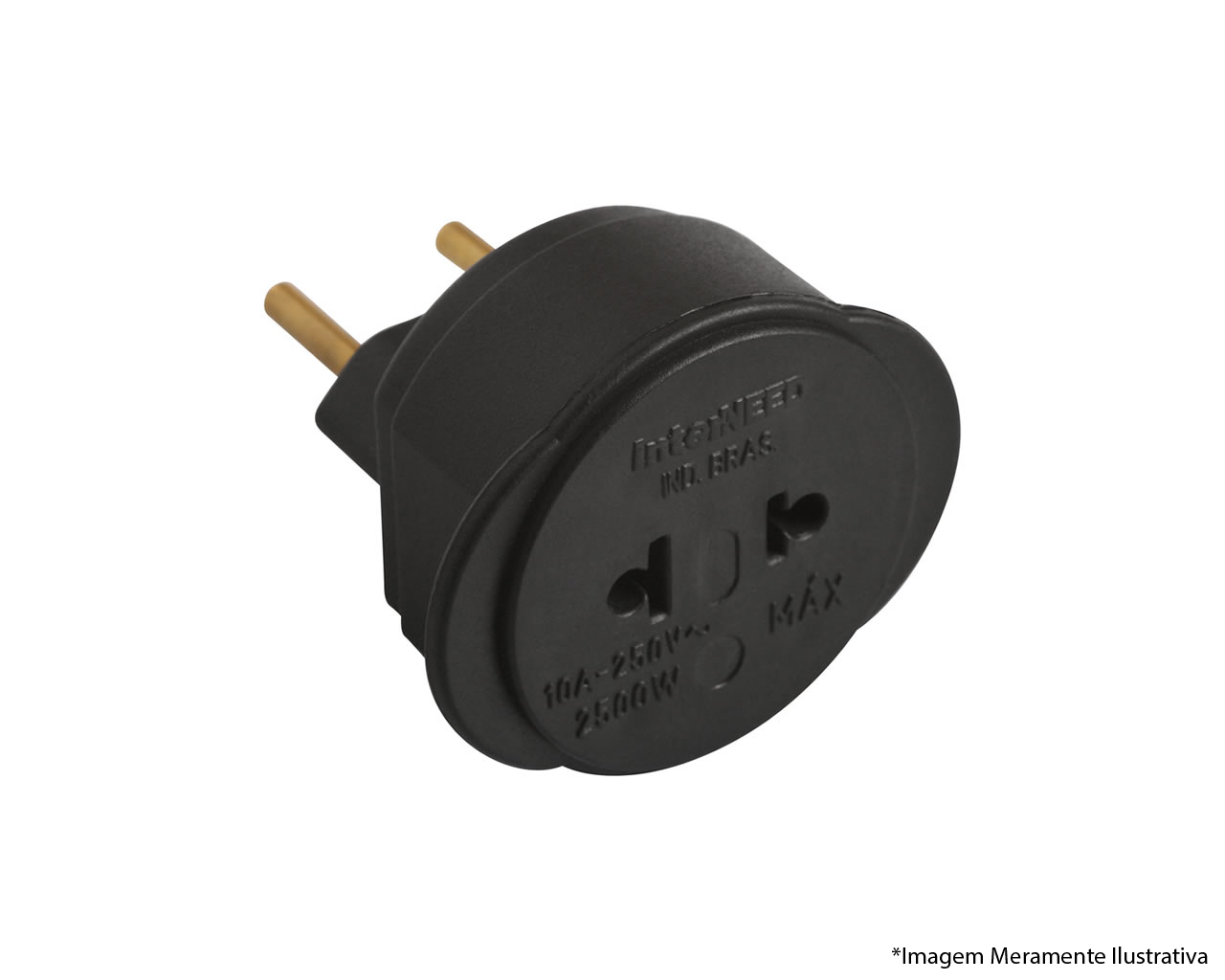 ADAPTADOR UNIVERSAL 2P 10A PRETO BLISTER