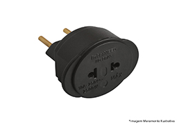 ADAPTADOR UNIVERSAL 2P 10A PRETO BLISTER