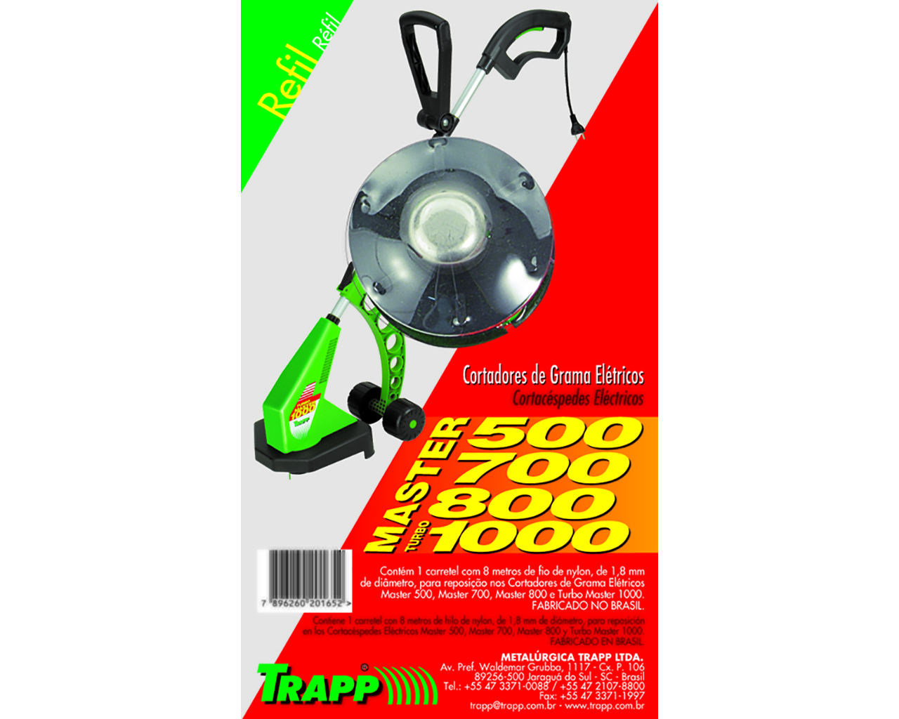 CARRETEL PARA APARADOR DE GRAMA M500 / 700 / 800 / TURBO 1000