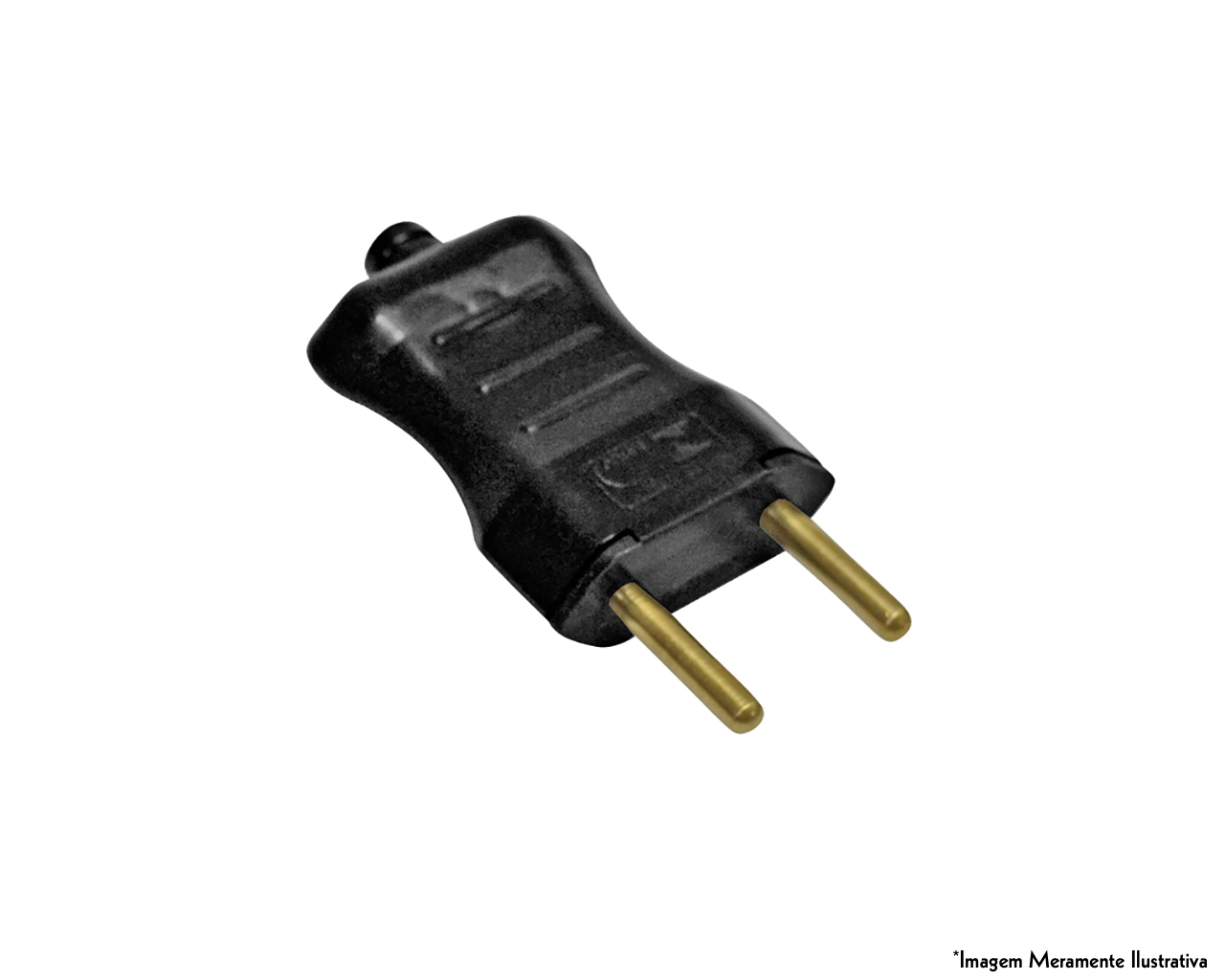 PLUG MACHO 2P 10A 250V PRETO