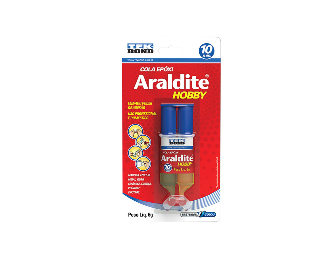 ADESIVO ARALDITE HOBBY SERINGA 6G 10MIN BLISTER
