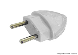 PLUG MACHO 2P 10A 250V BRANCO