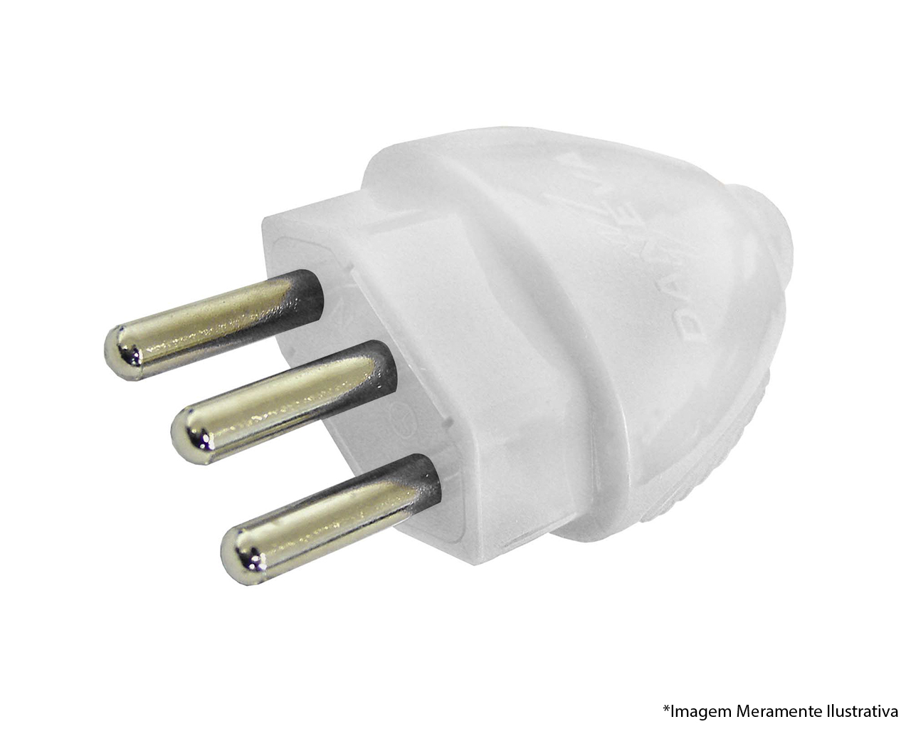PLUG MACHO 2P+T 10A 250V BRANCO