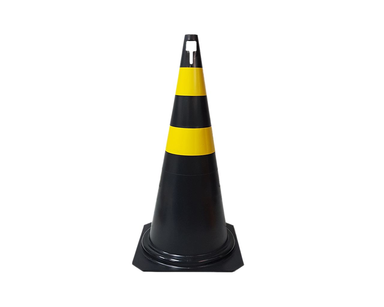 CONE PARA SINALIZAÇÃO PRETO E AMARELO 75CM