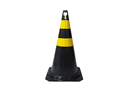 CONE PARA SINALIZAÇÃO PRETO E AMARELO 75CM