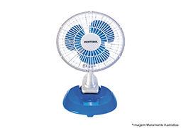 VENTILADOR DE MESA MINI BRANC/AZUL 2 VELOCIDADES 20CM 127V COM CLIP