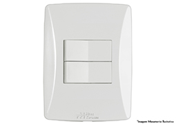 INTERRUPTOR PETRA SOFT 2 SIMPLES HORIZONTAL COM PLACA 81079