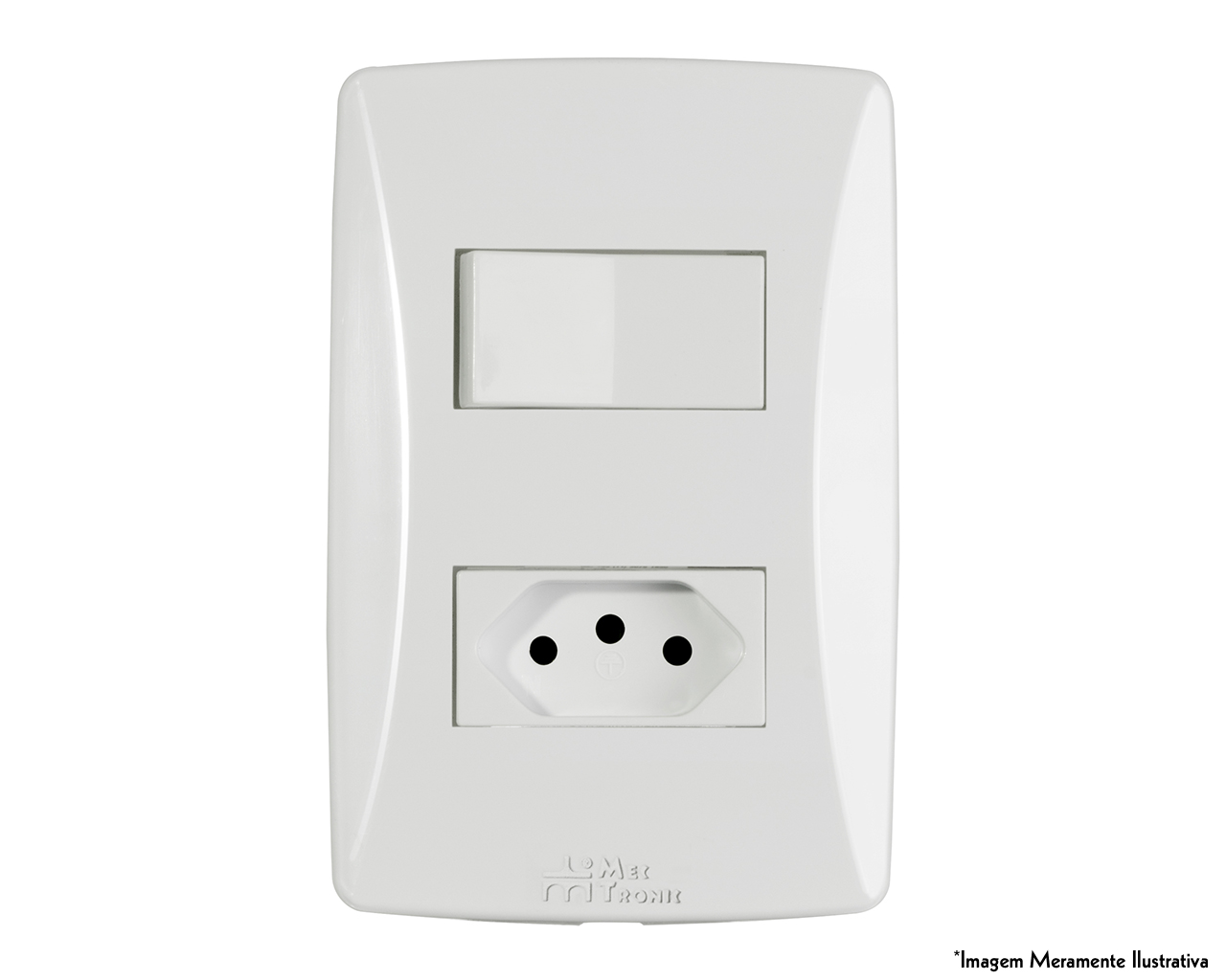 INTERRUPTOR PETRA SOFT 1 SIMPLES + TOMADA 2P+T 10A 250V COM PLACA 39838