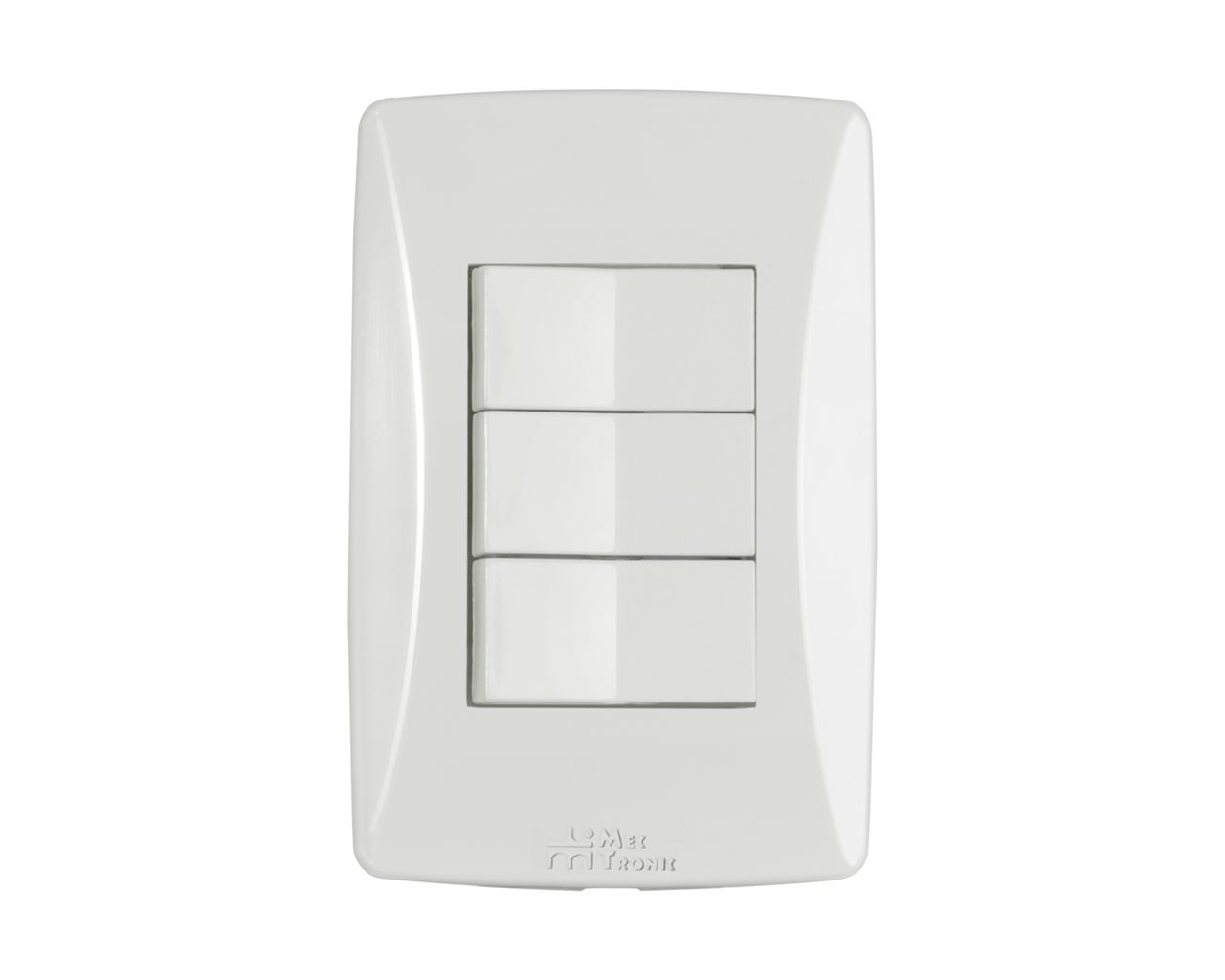 INTERRUPTOR PETRA SOFT 3 SIMPLES HORIZONTAL COM PLACA