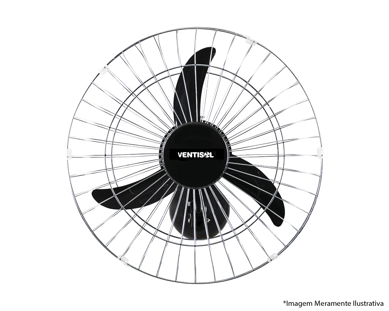 VENTILADOR DE PAREDE OSCILANTE PRETO 60CM 200W BIVOLT