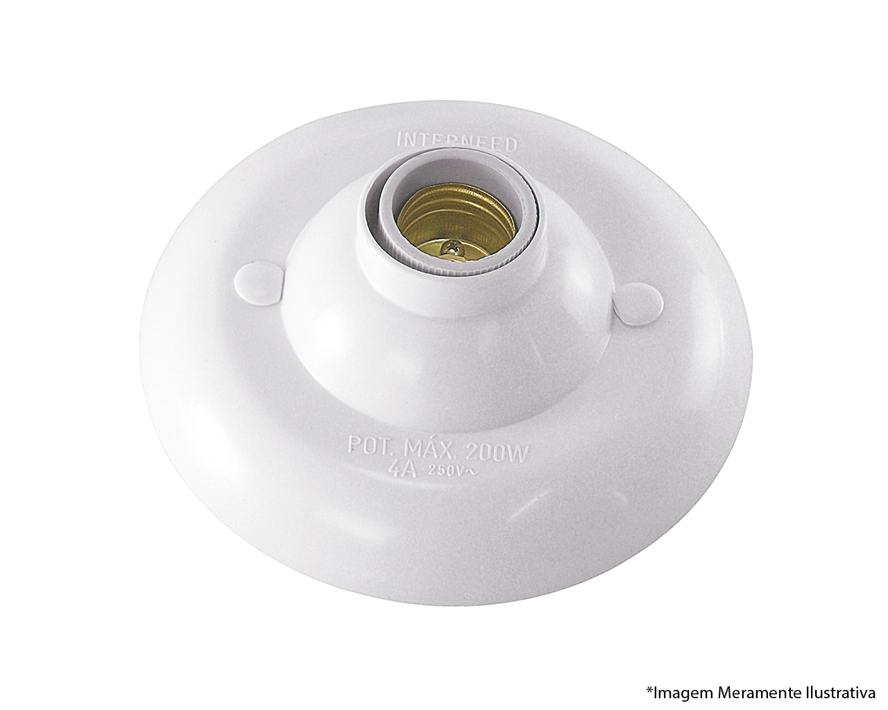 PLAFON DE PVC SOQUETE PORCELANA ATÉ 100W BRANCO