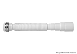SIFÃO FLEXÍVEL BRANCO COM PORCA DE METAL 33-72CM BLISTER