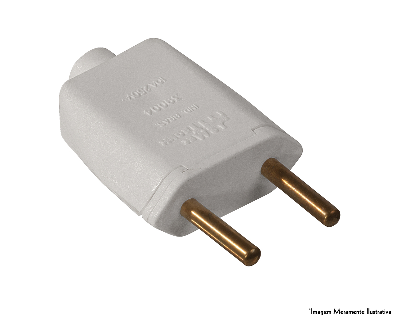 PLUG MACHO RETANGULAR 2P 20A 250V CINZA