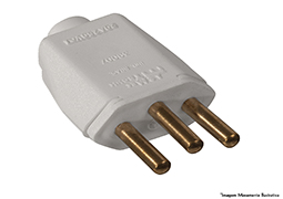PLUG MACHO RETANGULAR 2P+T 20A 250V CINZA