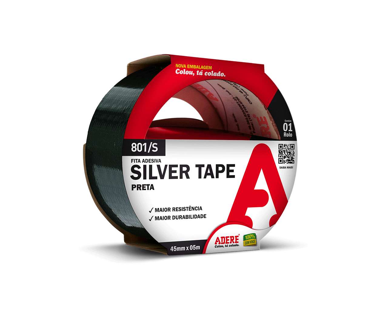 FITA SILVER TAPE 45MMx5M PRETA BLISTER