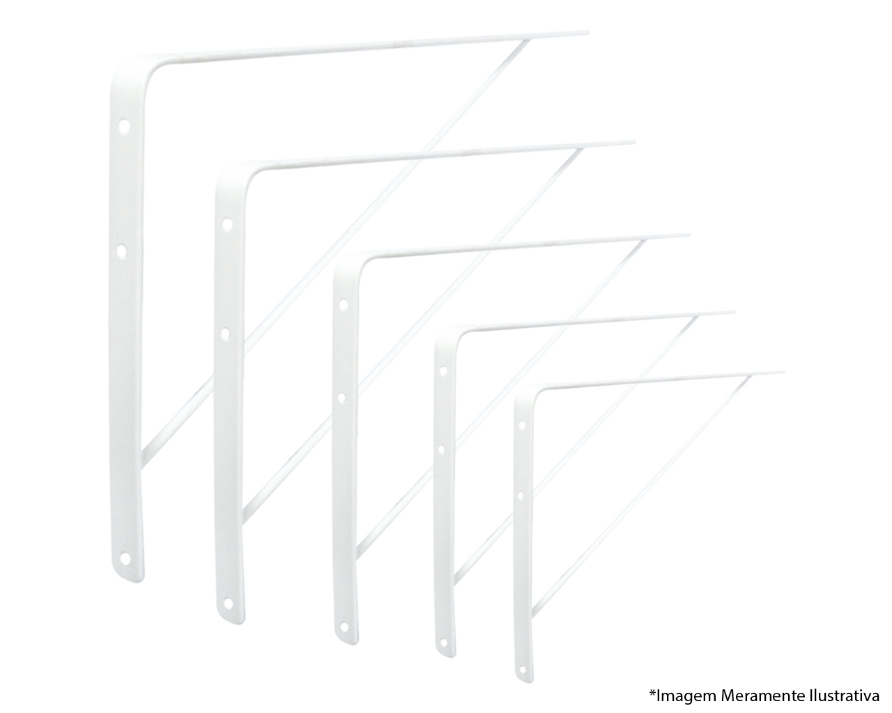 SUPORTE PARA PRATELEIRA JAPONÊS REFORÇADA 50CM BRANCA
