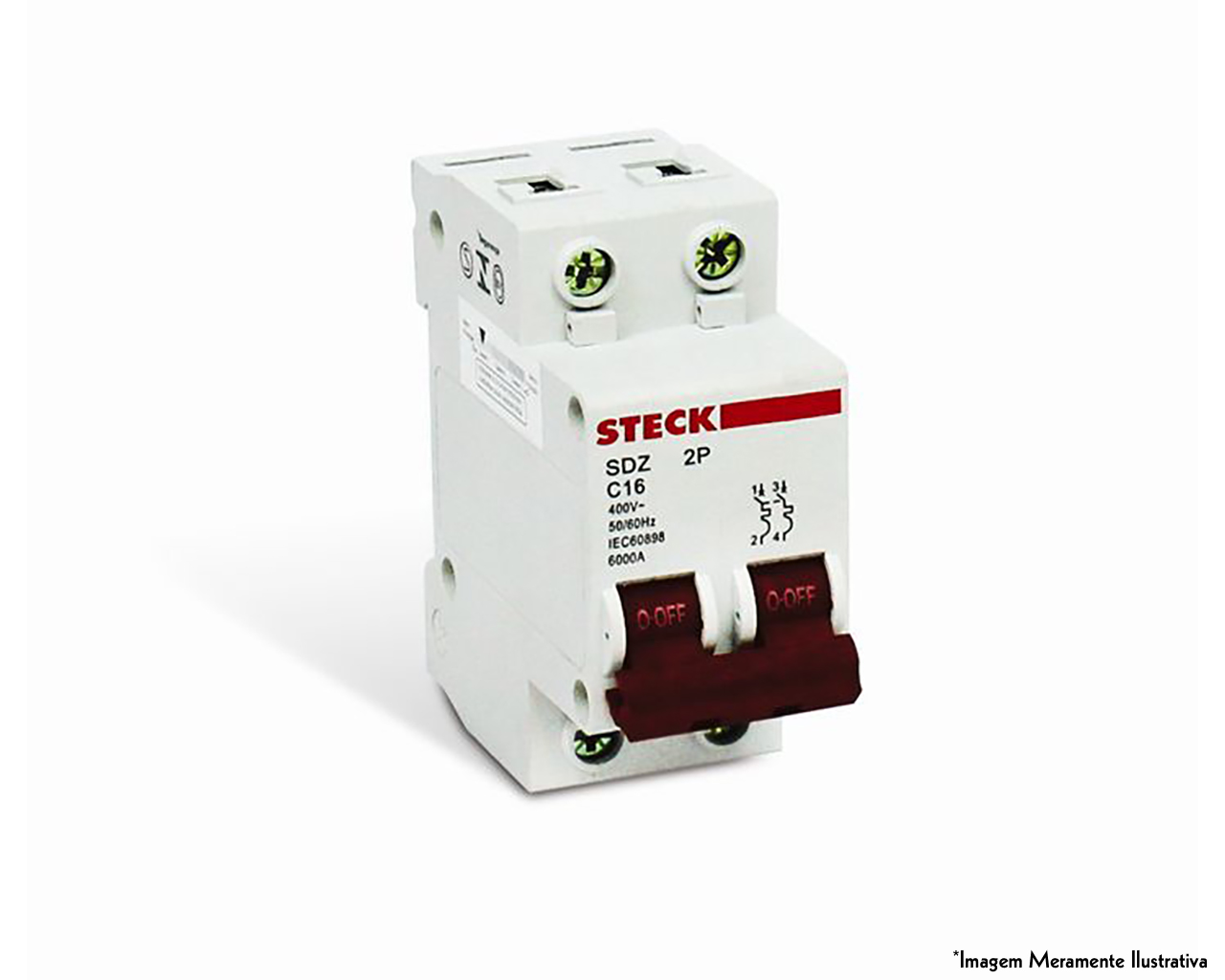DISJUNTOR DIN BIPOLAR CURVA C 16A 3KA SÉRIE SD62
