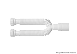 SIFÃO FLEXÍVEL DUPLO UNIVERSAL PORCA PLÁSTICA BLISTER