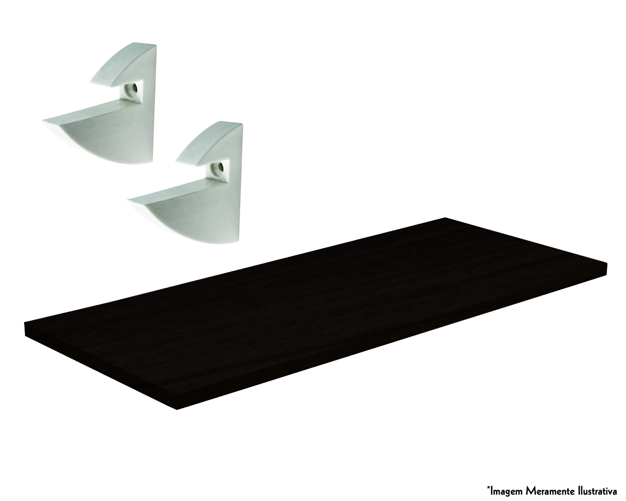 PRATELEIRA COM SUPORTE CONCEPT 20x80CM TABACO