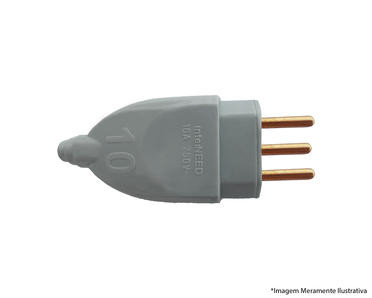 PLUG MACHO TITÃ 2P+T 20A CINZA