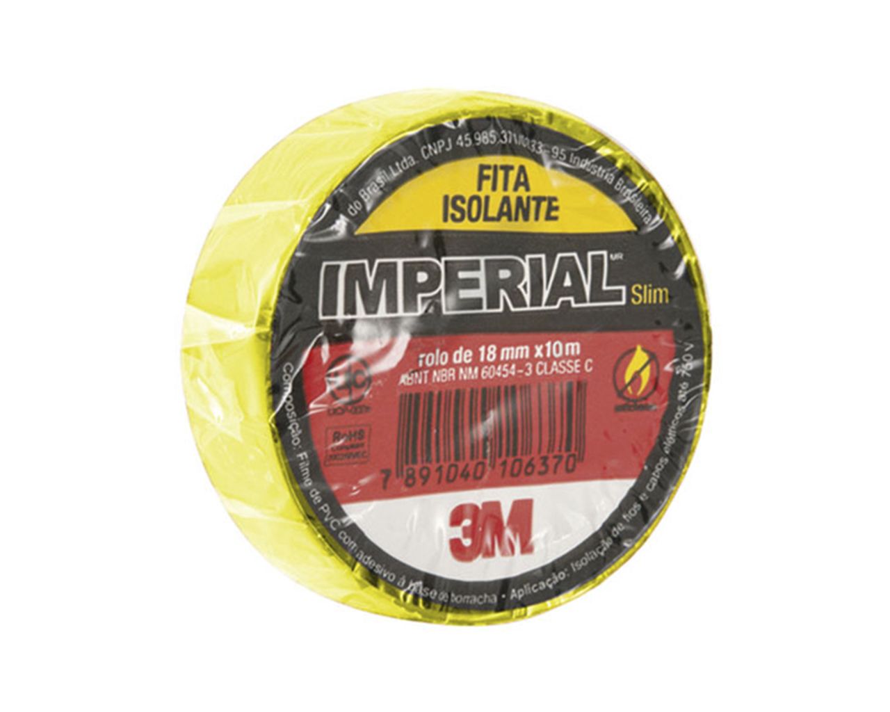 FITA ISOLANTE IMPERIAL COLORIDA AMARELA 18MMx10M