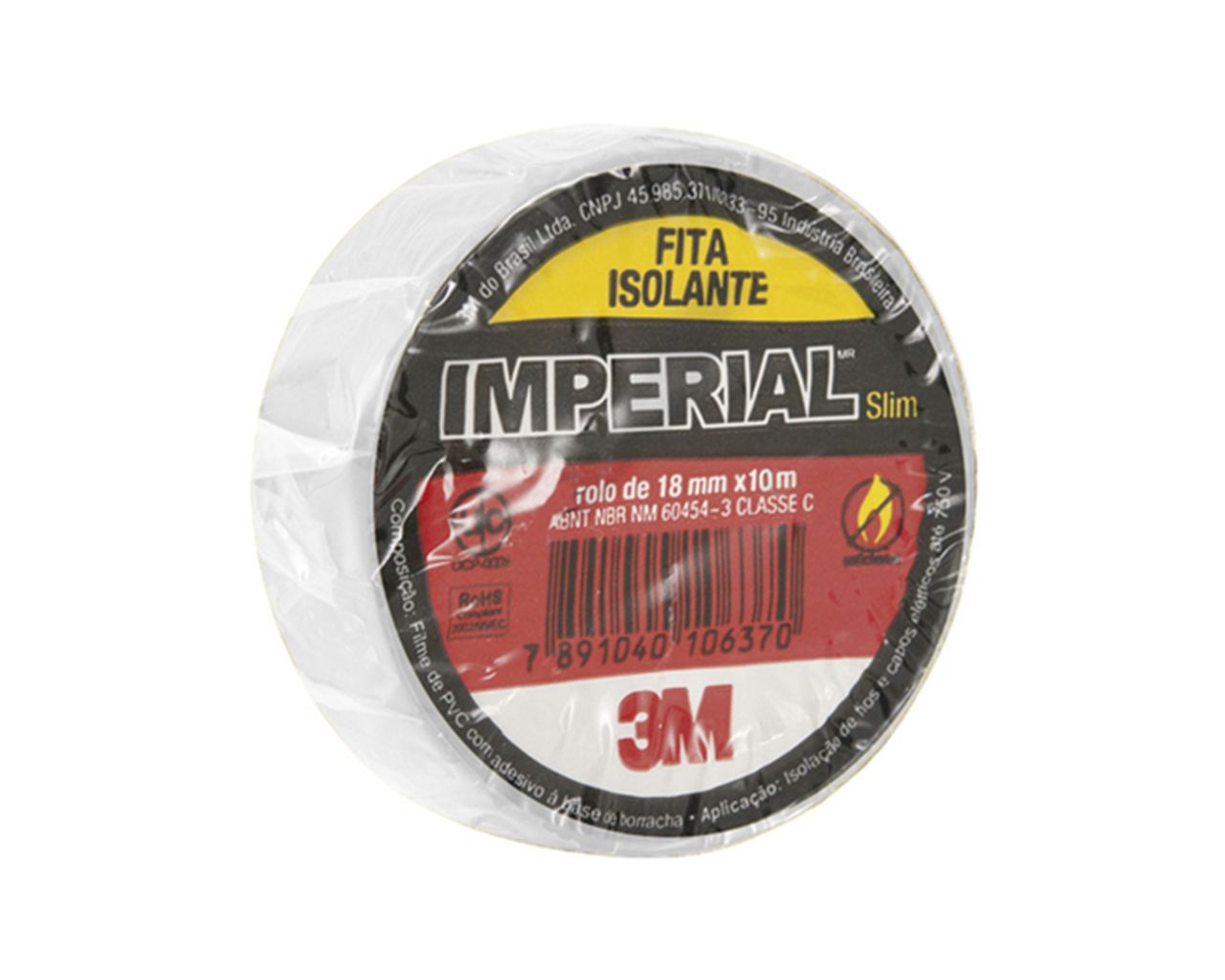 FITA ISOLANTE IMPERIAL COLORIDA BRANCA 18MMx10M