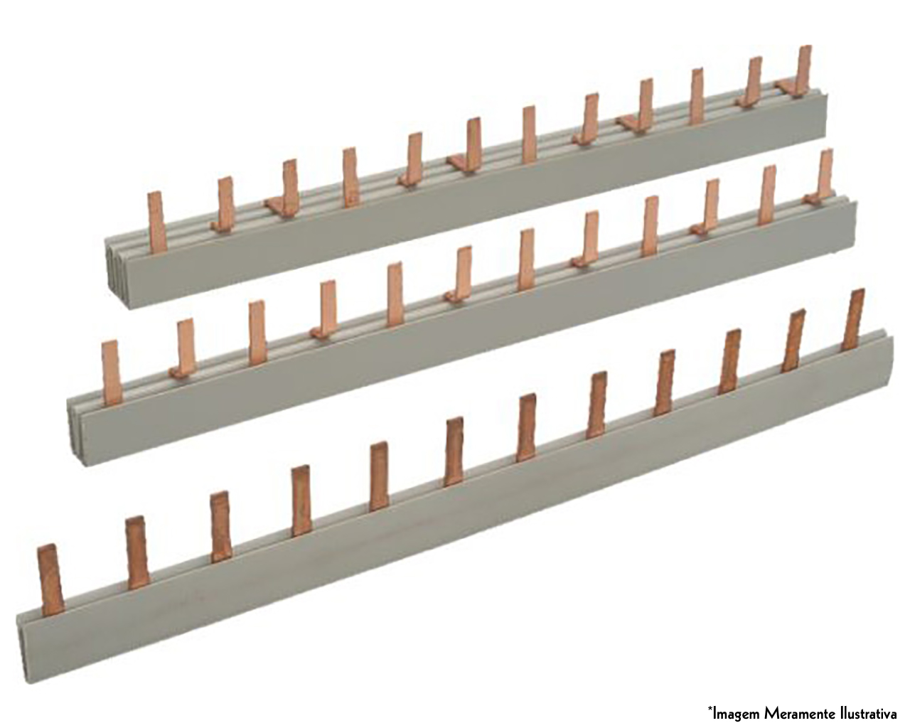 BARRAMENTO DE FASE PARA DISJUNTOR TIPO DIN 80A 2x6 POLOS 220/240V