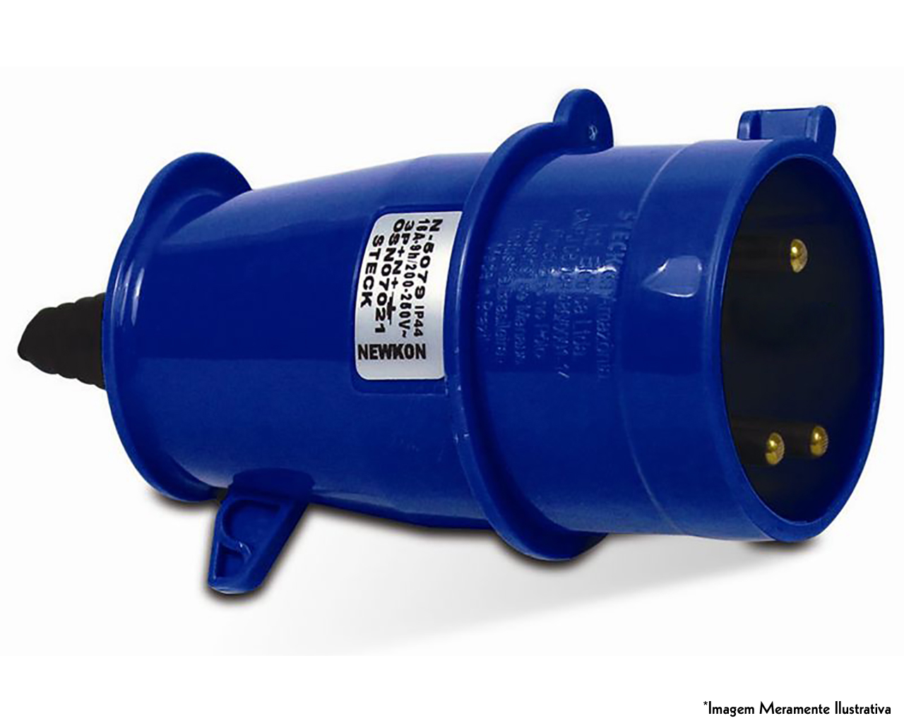 PLUG INDUSTRIAL 2P+T 16A 220V AZUL
