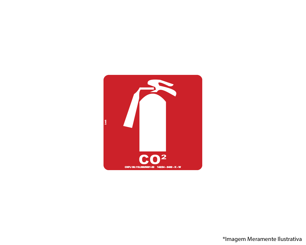 PLACA DE SINALIZAÇÃO FOTOLUMINESCENTE EXTINTOR CO2 20x20CM