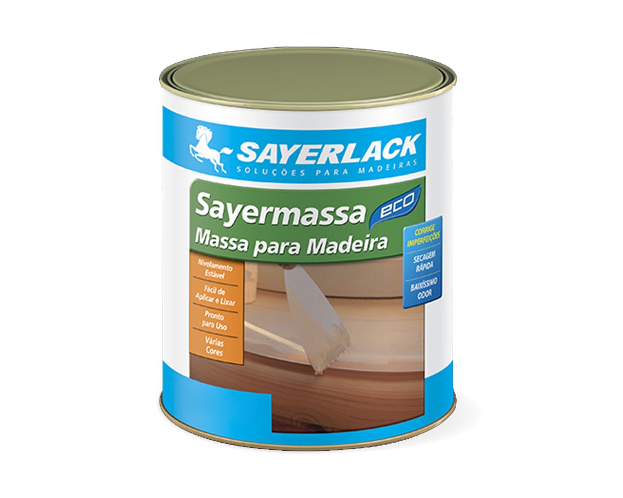 MASSA PARA MADEIRA BASE ÁGUA SAYERMASSA 380G BRANCO