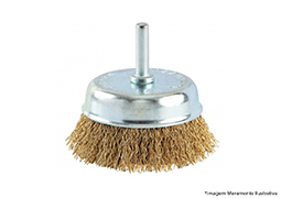 ESCOVA DE AÇO COPO COM HASTE 75MM BLISTER
