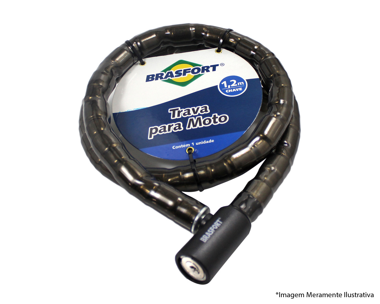 CADEADO MOTO C/CHAVE 22MMX1,20M 7013 BLISTER