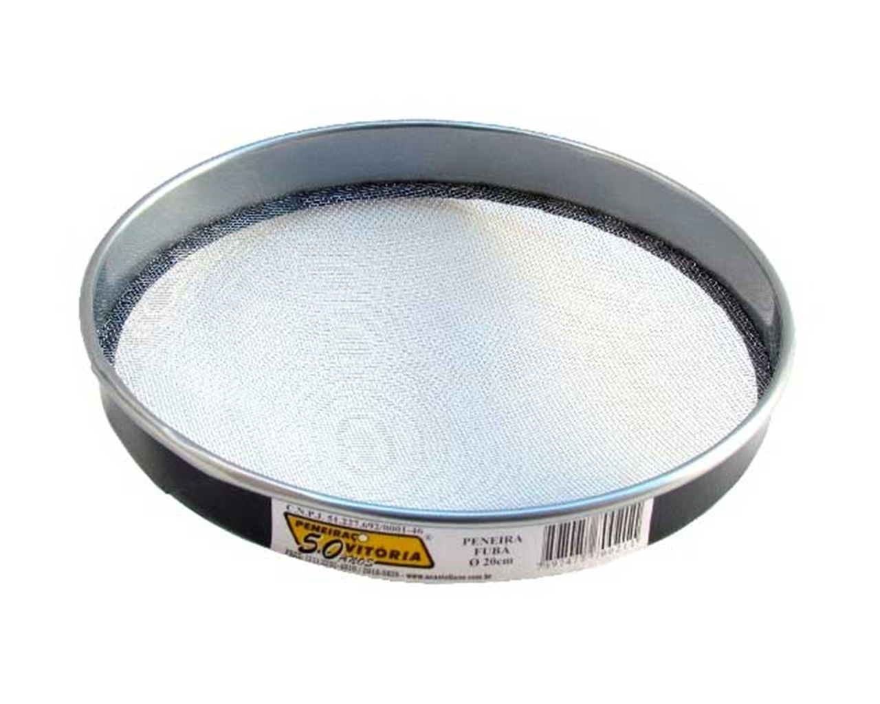 PENEIRA AÇO GALVANIZADO CAL/FUBÁ 20CM ARO DE AÇO TELA TRANÇADA