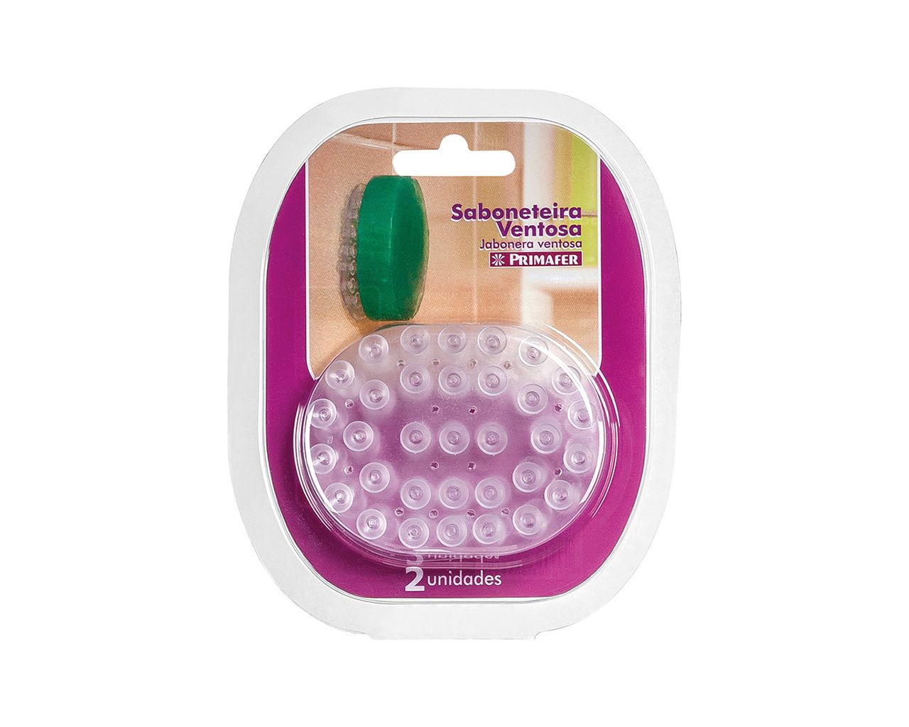 SABONETEIRA COM VENTOSA COM 2 PEÇAS PRIMAFER BLISTER