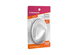 GANCHO PLÁSTICO COM ADESIVO 2,0KG CM 1 PEÇA PRIMAFER BLISTER