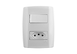 INTERRUPTOR SLIM SIMPLES+TOMADA COM PLACA 10A 250V
