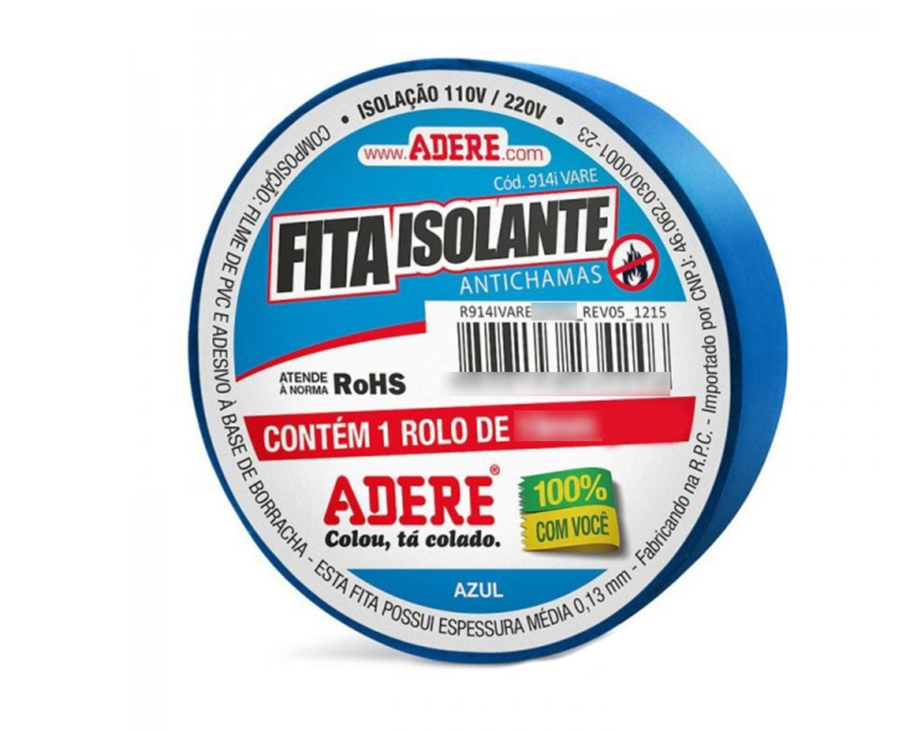 FITA ISOLANTE COLORIDA 19MMX05M AZUL