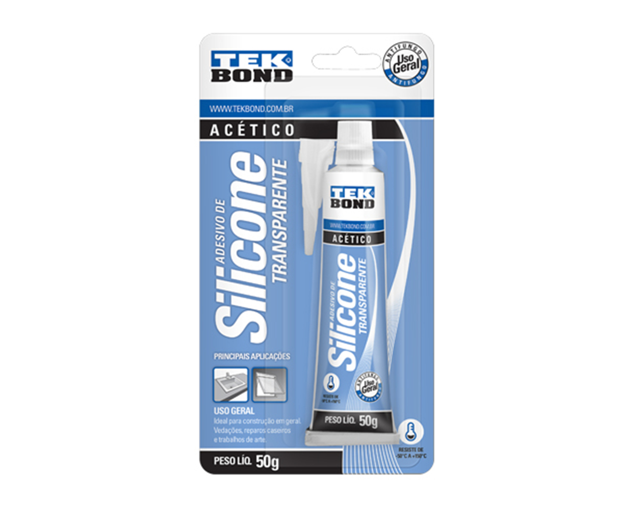SILICONE ACÉTICO TRANSPARENTE 50G BLISTER