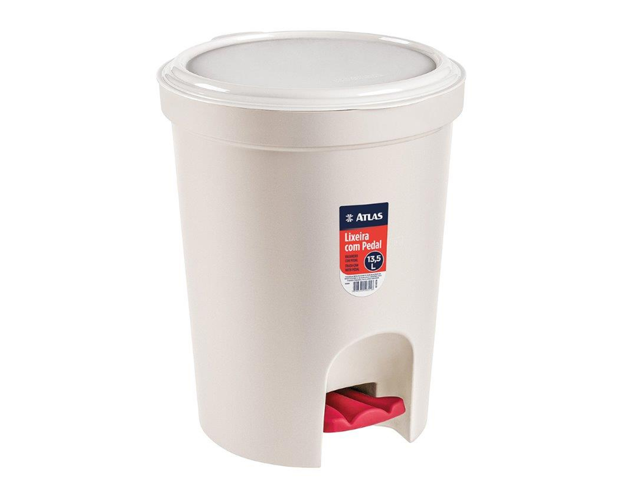 LIXEIRA PLÁSTICA REDONDA PEDAL 13,5LTS