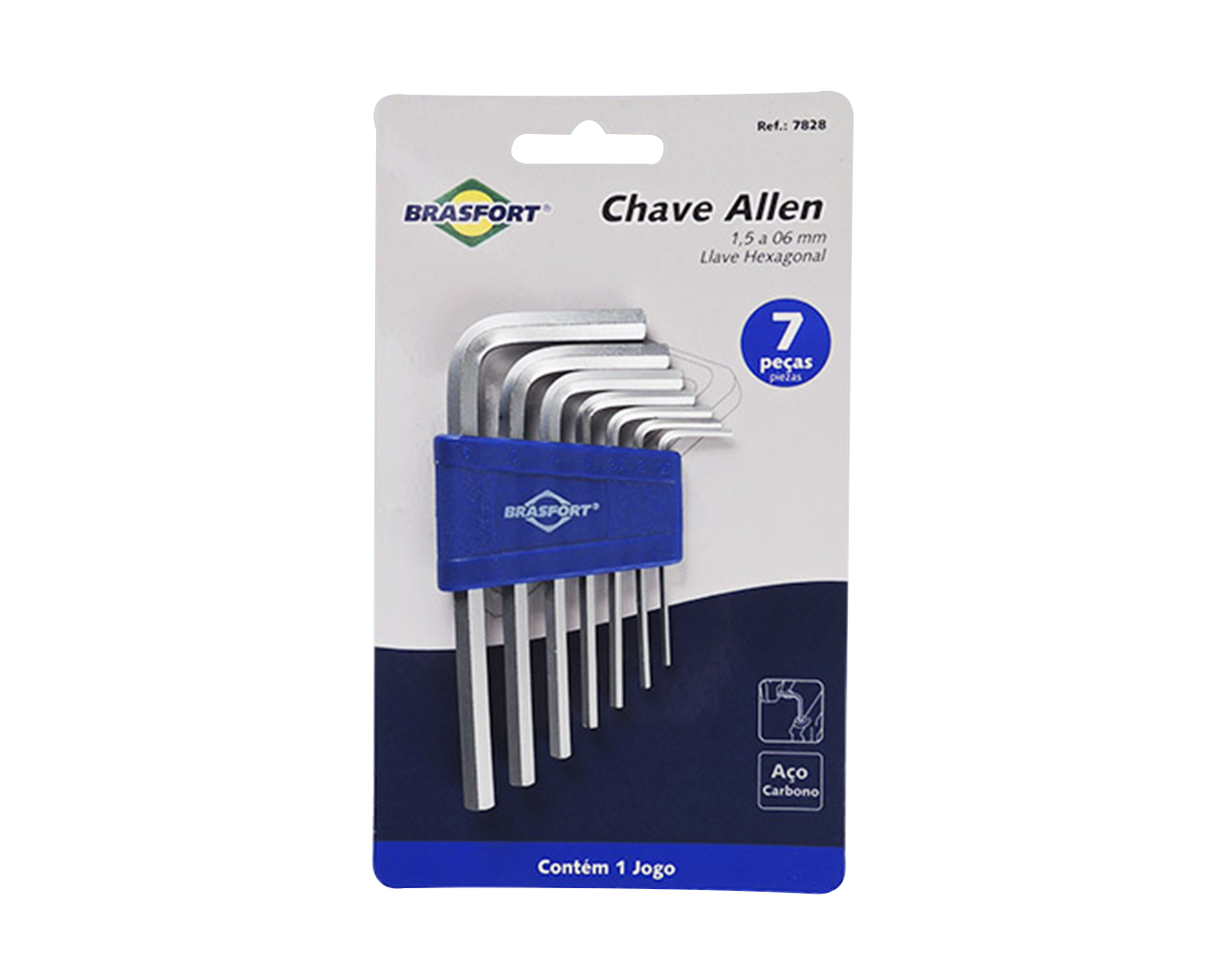 CHAVE ALLEN JOGO 7 PEÇAS 1,50-6,0MM BLISTER