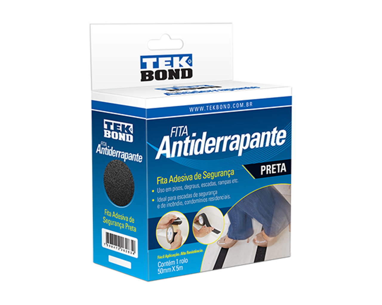 FITA ANTIDERRAPANTE PRETA 50MMX5M BLISTER