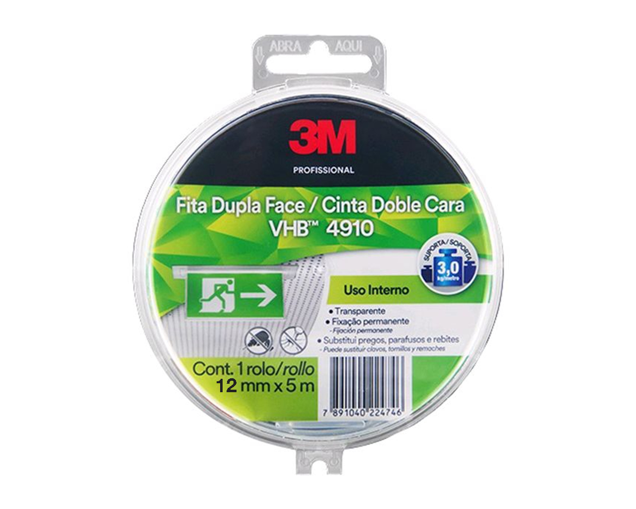 FITA DUPLA FACE VHB 12MMx5M BLISTER