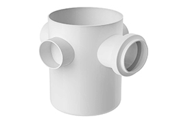 CAIXA SIFONADA CORPO BRANCA 3 SAÍDAS 150x185x75MM