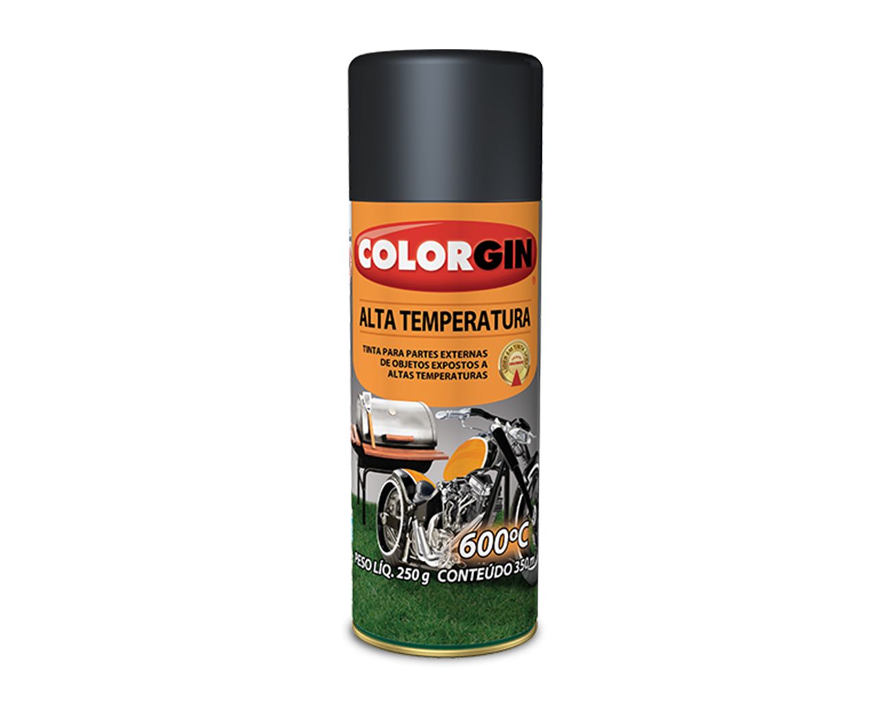 TINTA SPRAY ALTA TEMPERATURA PRETO FOSCO 600°C