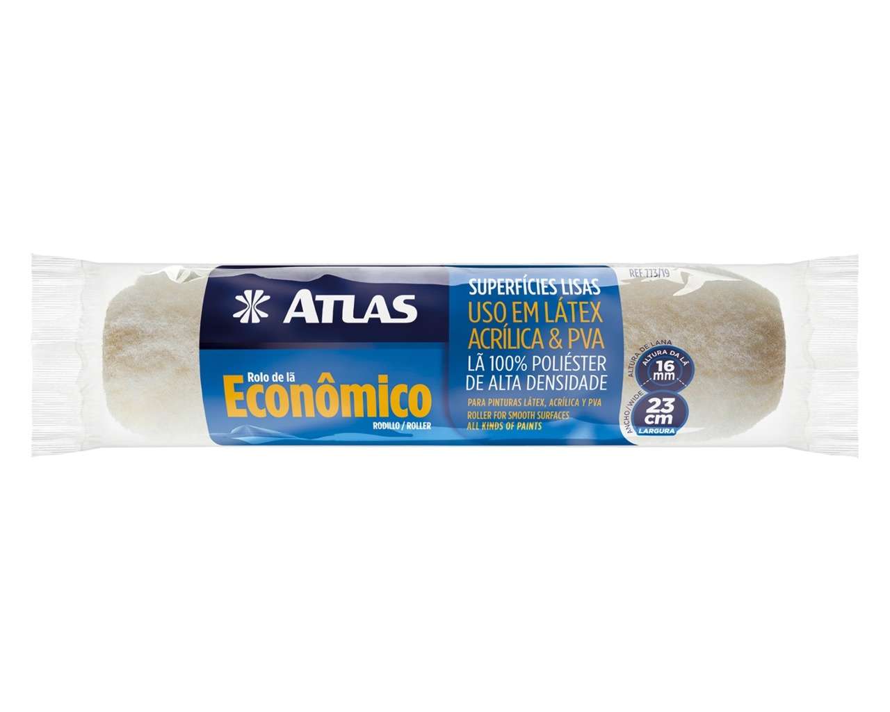 ROLO DE LÃ SINTÉTICA ANTI-RESPINGO ECONÔMICO 23CM