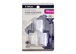 GANCHO PLÁSTICO COM ADESIVO QUADRADO 0,5KG PRIMAFER BLISTER