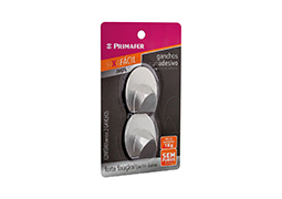 GANCHO INOX COM ADESIVO REDONDO 1,0KG PRIMAFER BLISTER